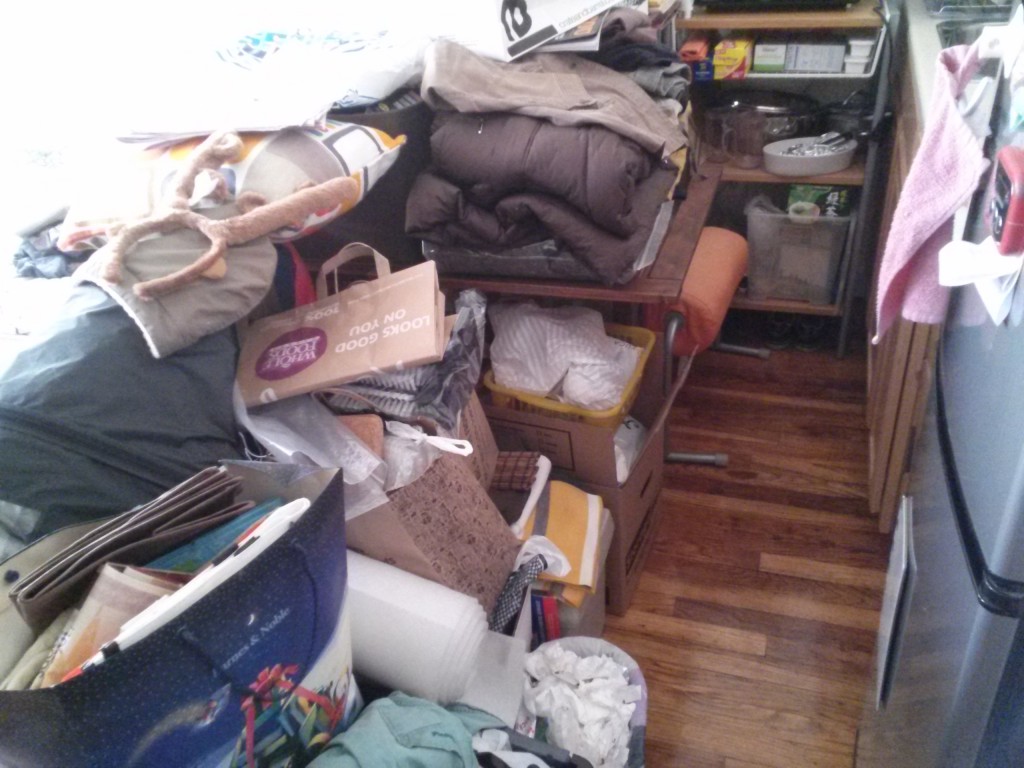 Messy room right after moving