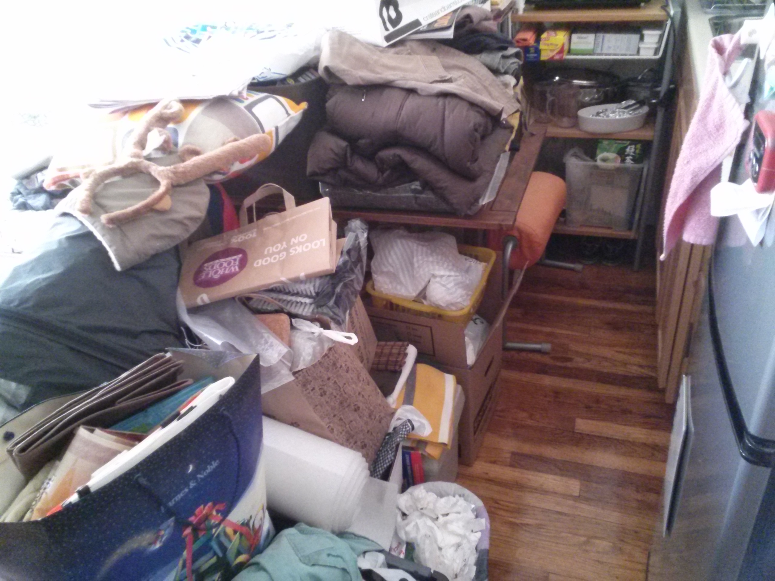 Messy room right after moving